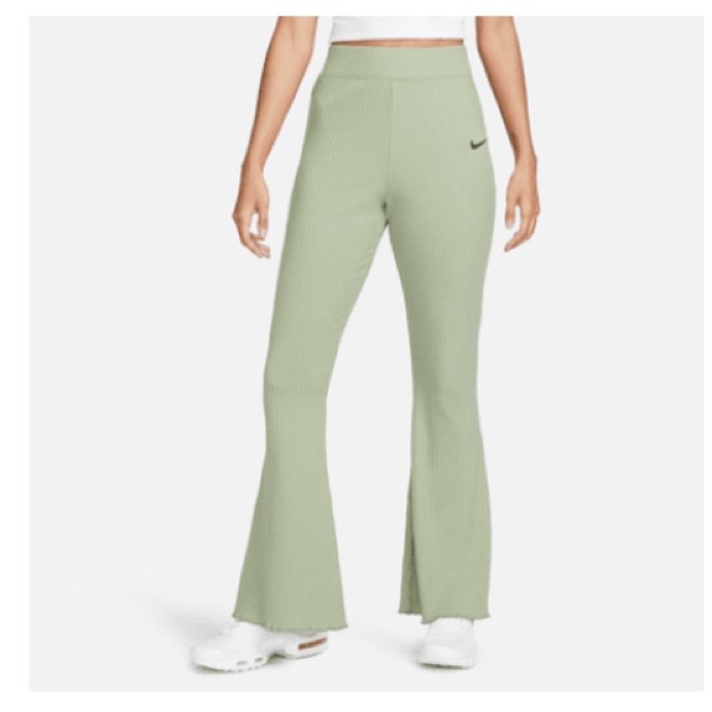 Nike High- Waisted Ribbed Jersey Flared Pants